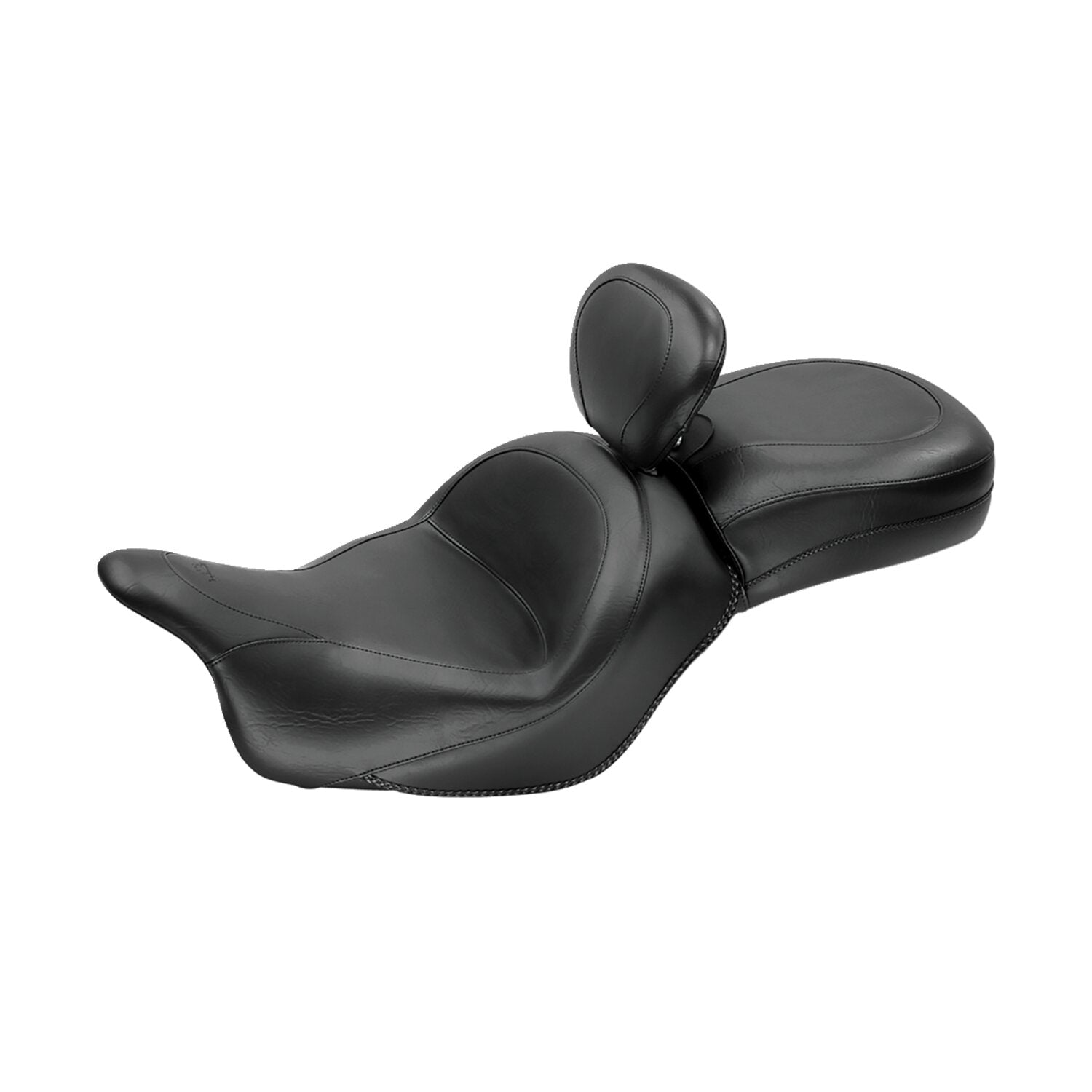 Mustang 1 piece 2-up wide touring vintage seat plain black