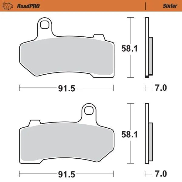 Moto-master Roadpro Sinter Brake Pad Rear - Rear