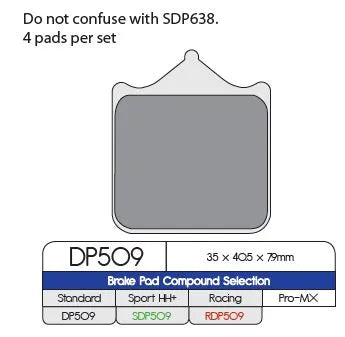 Dp Brakes Standard Sintermetall Bromsbelägg - Fram