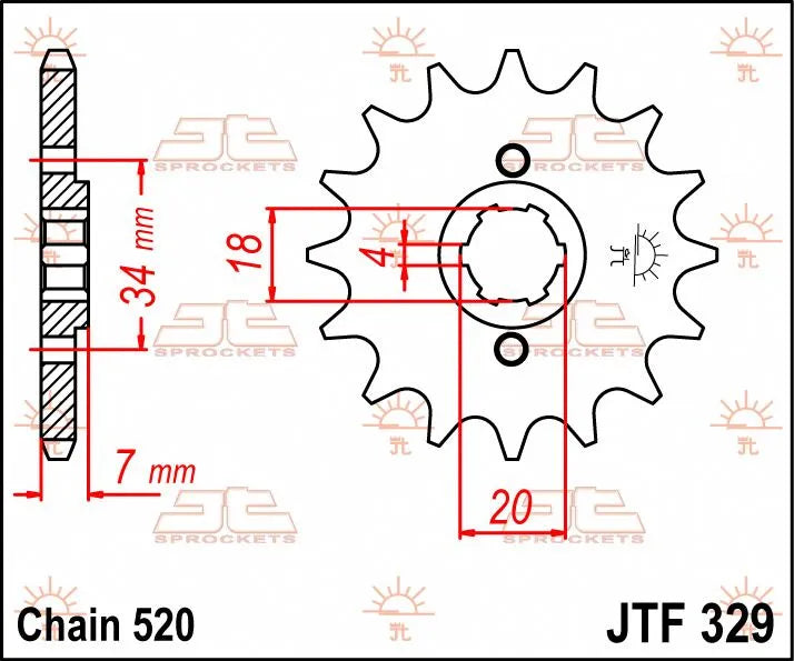 Jt Sprockets Front Sprocket 520 - 14t