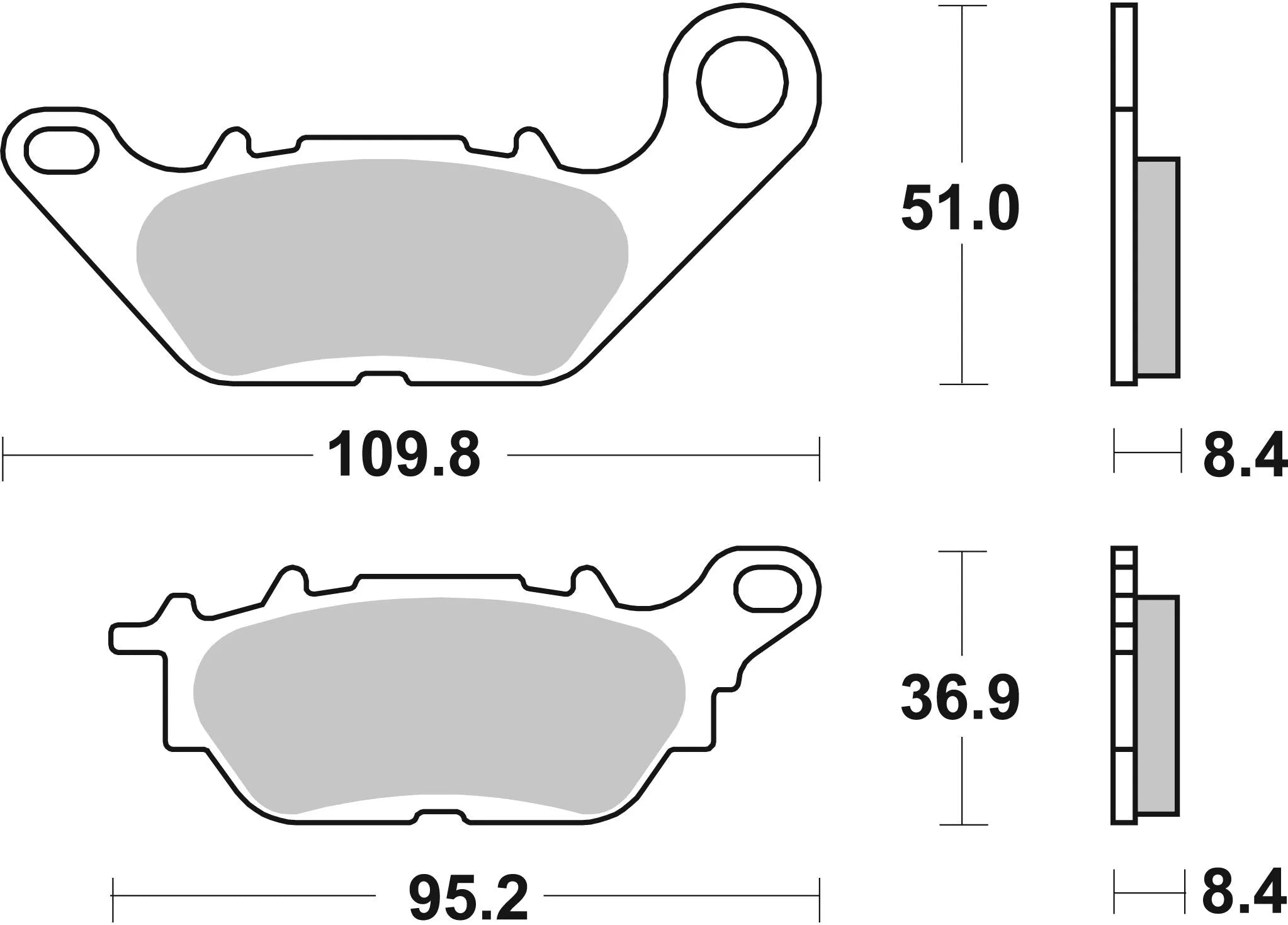 Sbs Hf Street Ceramic Organic Brake Pads - Rear