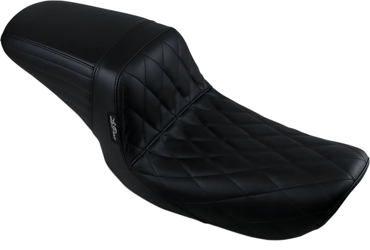 Le Pera Kickflip Seat - Black Vinyl, Diamond Stitch - For Harley Davidson