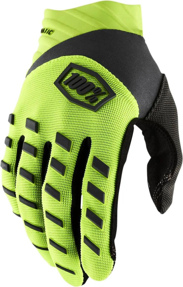100% Airmatic Gloves For Motocross - Black/Fluorescent Yellow