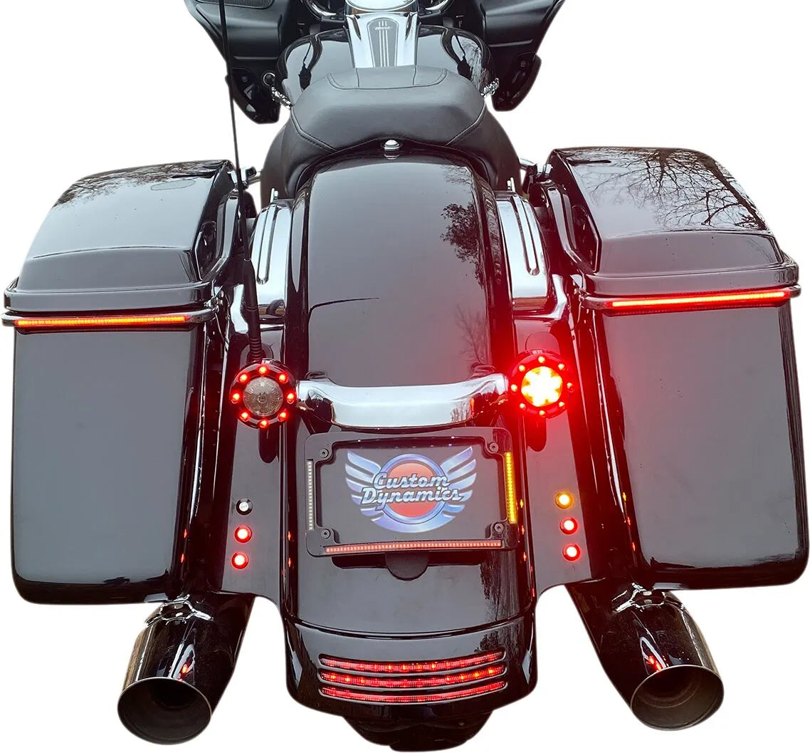 Custom Dynamics Led Radius License Plate Frame For Harley-davidson