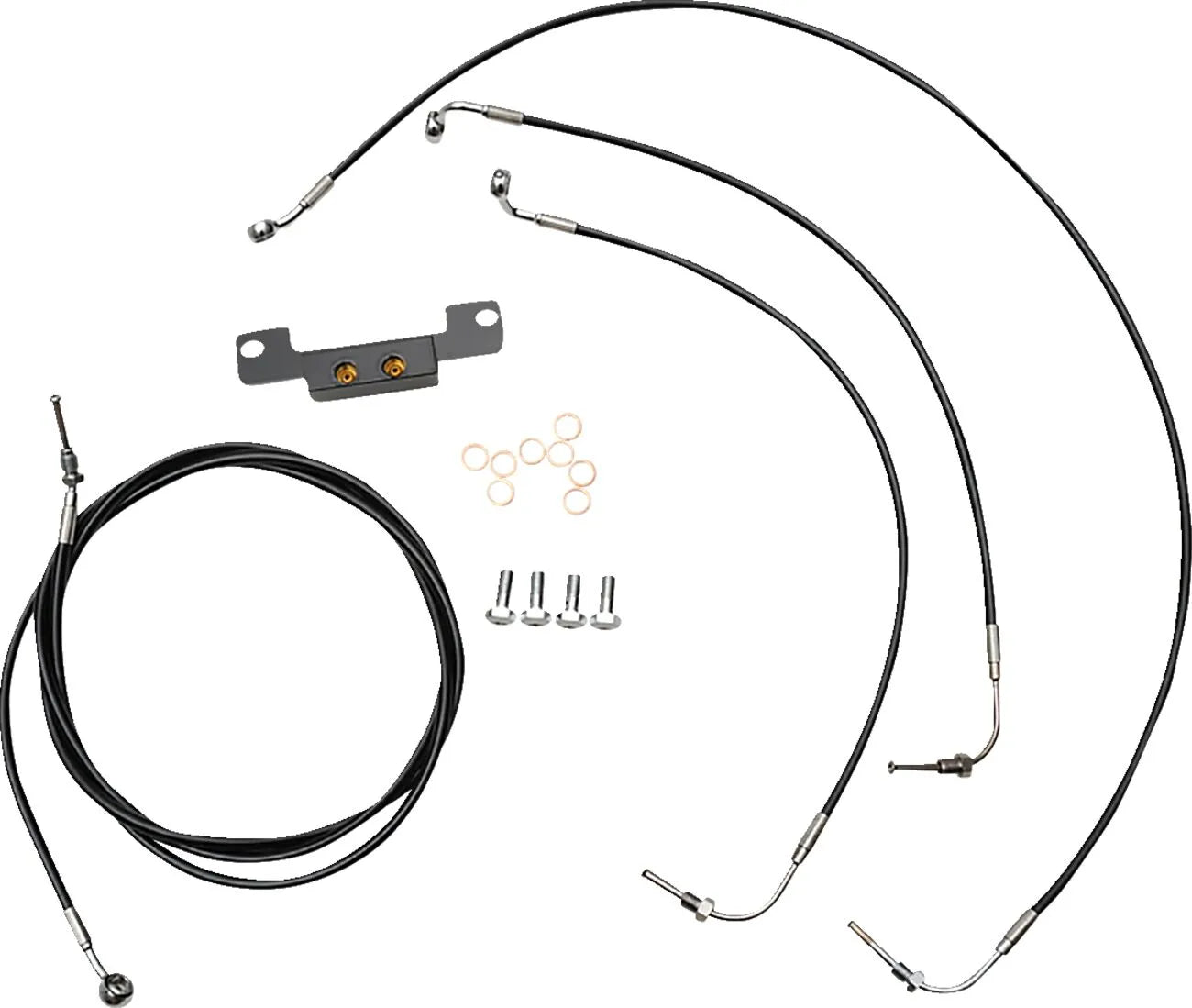 La Choppers Standard Black Vinyl Handlebar Cable/Brake Line Kit