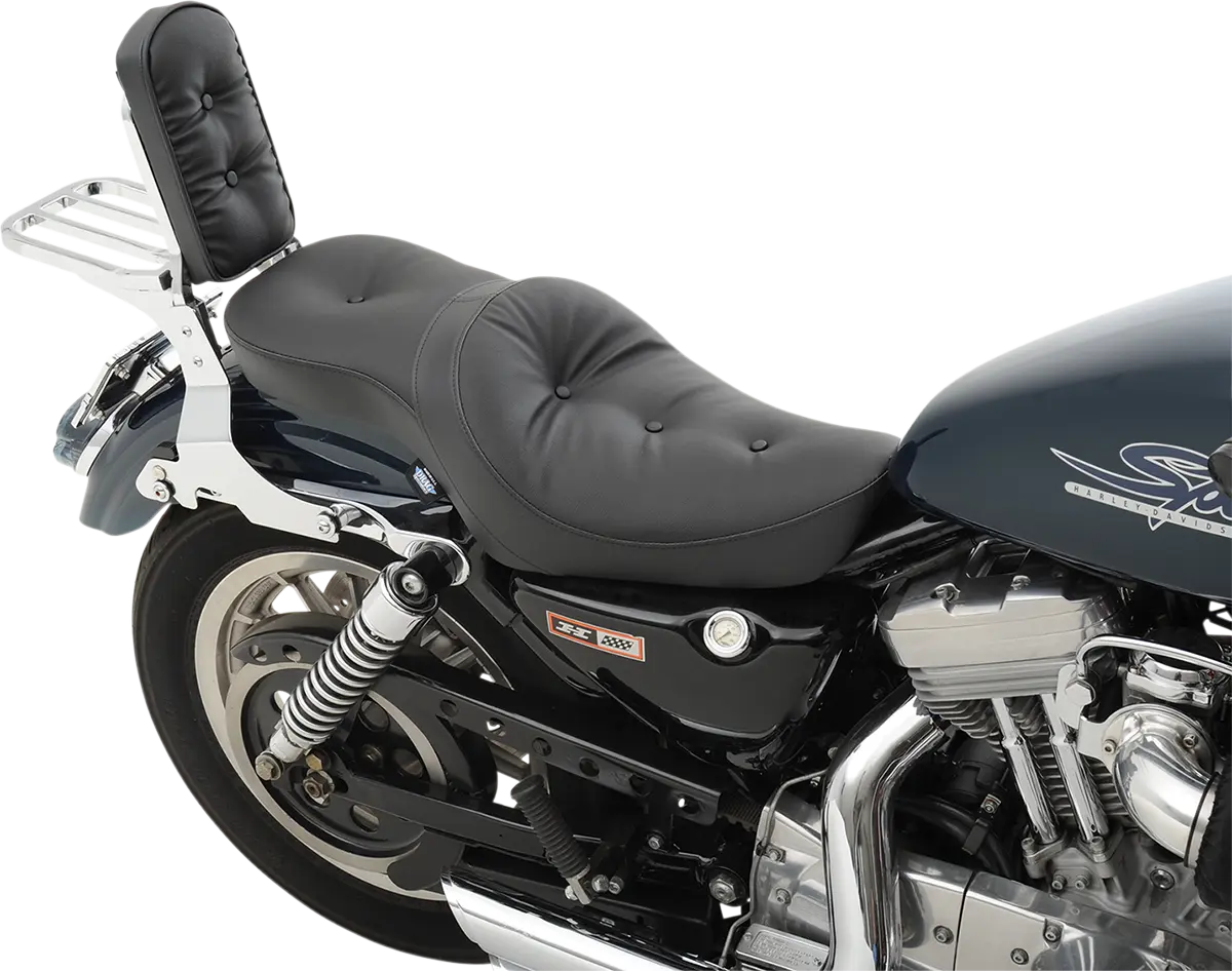 Drag Specialties Low-profile 2-up Vinyl Seat - For Harley Davidson