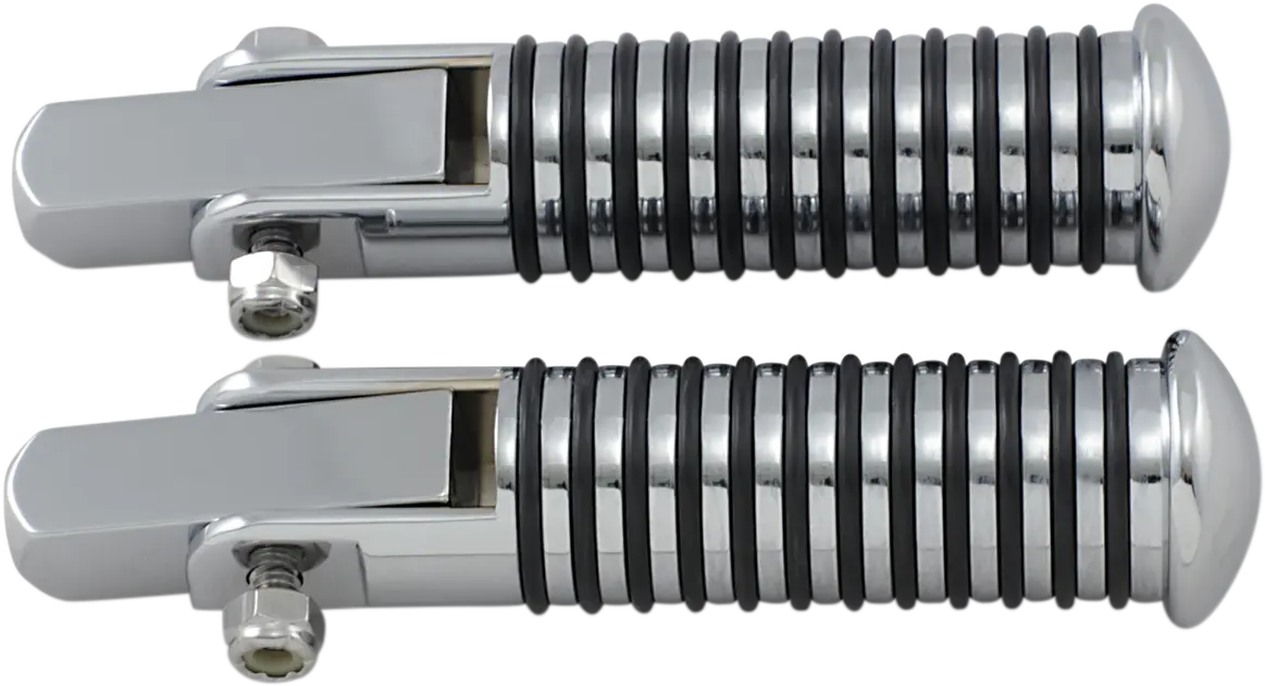 Drag Specialties Stud Mount Rubber Ribbed Foot Pegs 3/8"-24