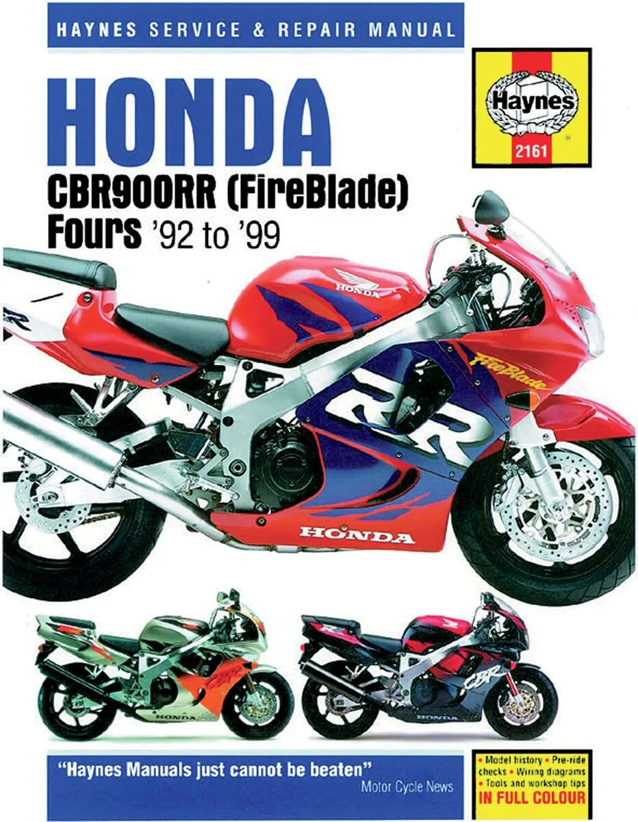 Haynes Motorcycle Repair Manual for Honda CBR900RR 1992-1999