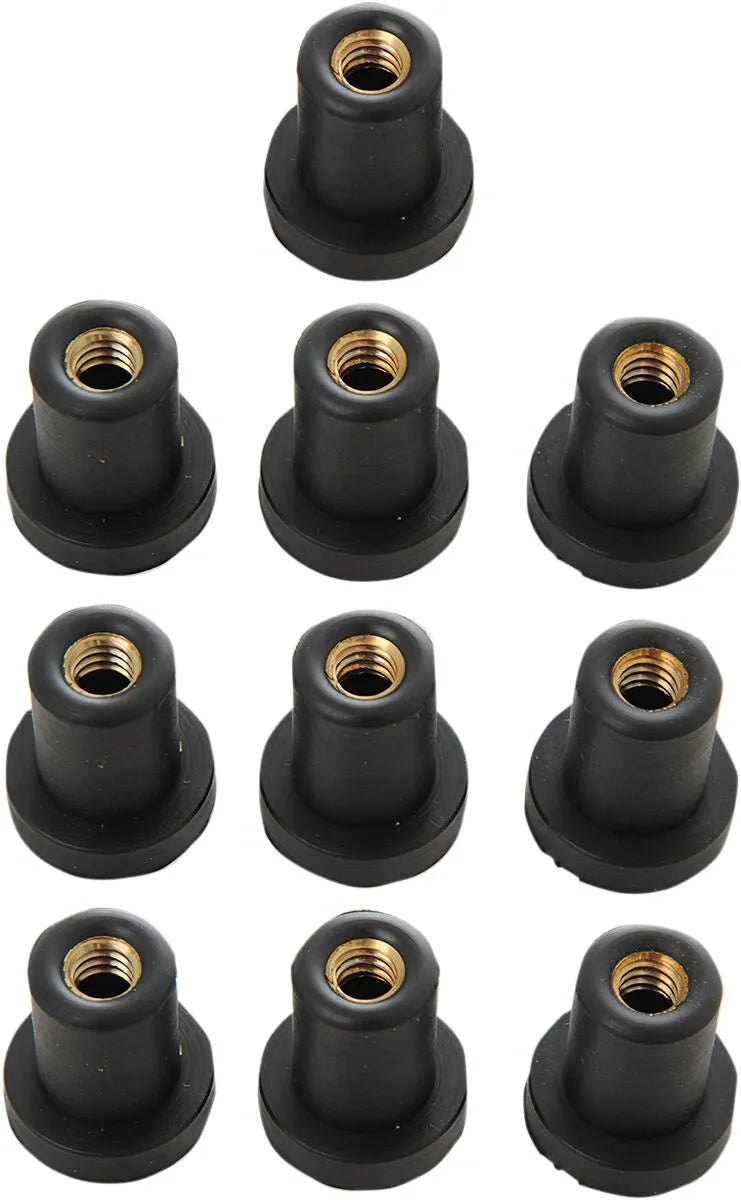 Drag Specialties Well Nuts for 1/4-20 Bolts 10 Pack