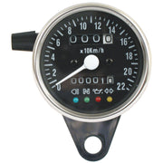 MCS LED mini speedo 2:1 mph - Chrome with black face plate