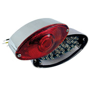 MCS Cateye LED taillight - Chrome - Red lens