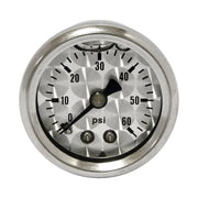 MCS Oil pressure gauge 'Engine-Turned' face - 0-60 PSI