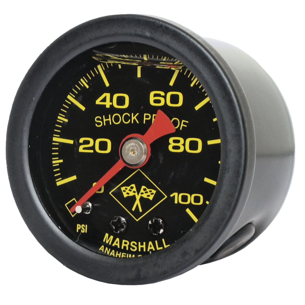 Marshall oil pressure gauge 0-100 PSI - Black housing