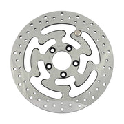 MCS Brake rotor rear drilled - Polished stainless steel