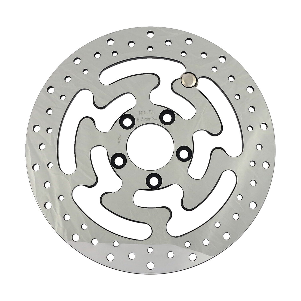 MCS Brake rotor rear drilled - Polished stainless steel