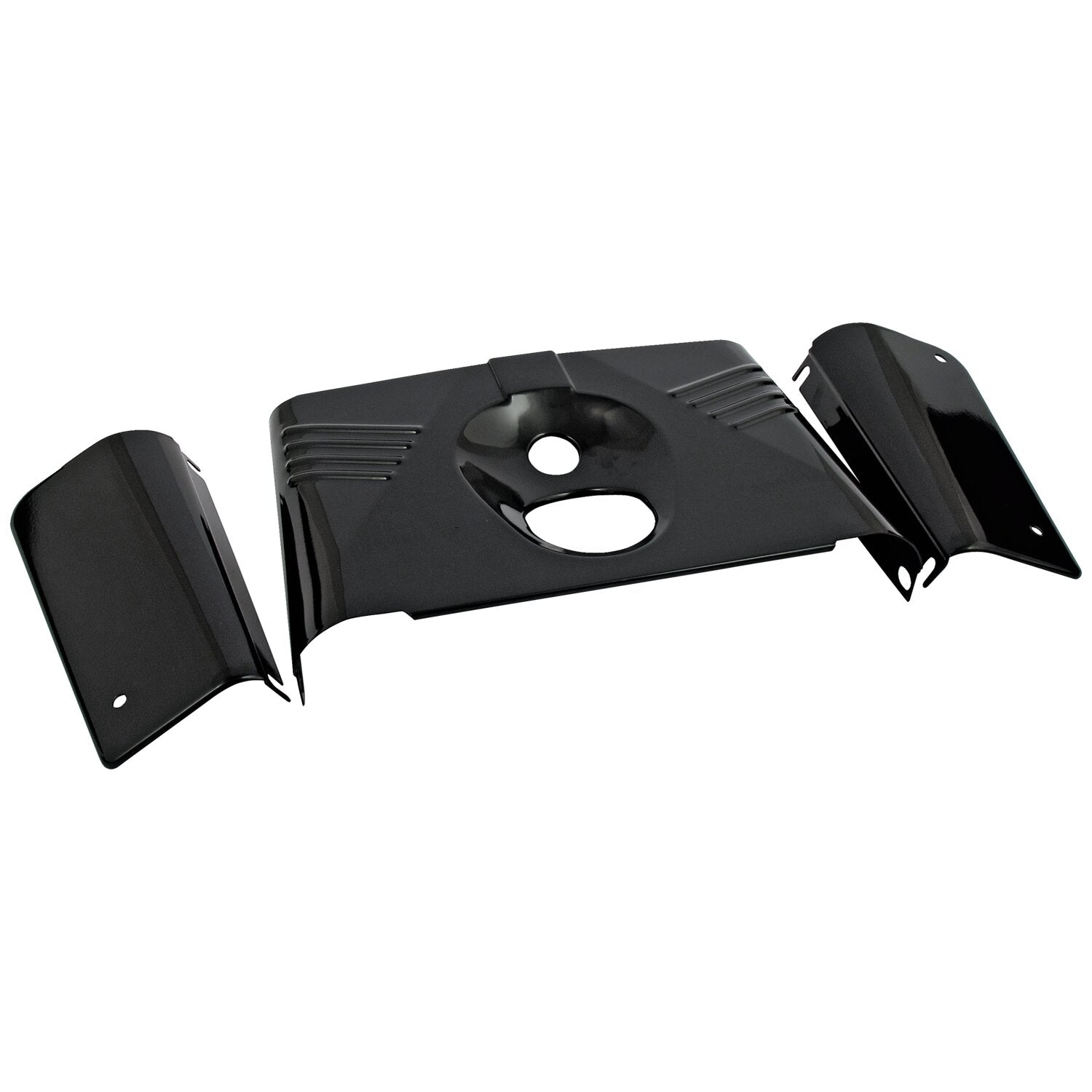 MCS Fork panel kit 3-piece - Ribbed - Gloss black