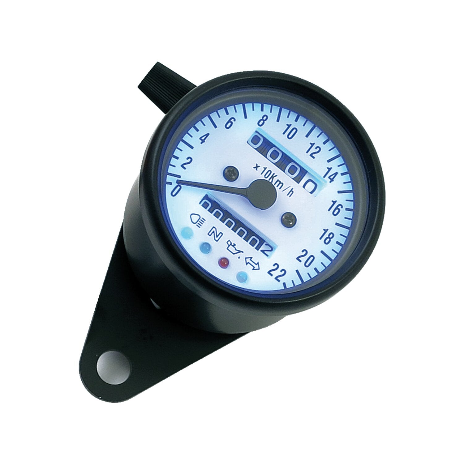 MCS LED mini speedo 2:1 kmh - Black with white face plate