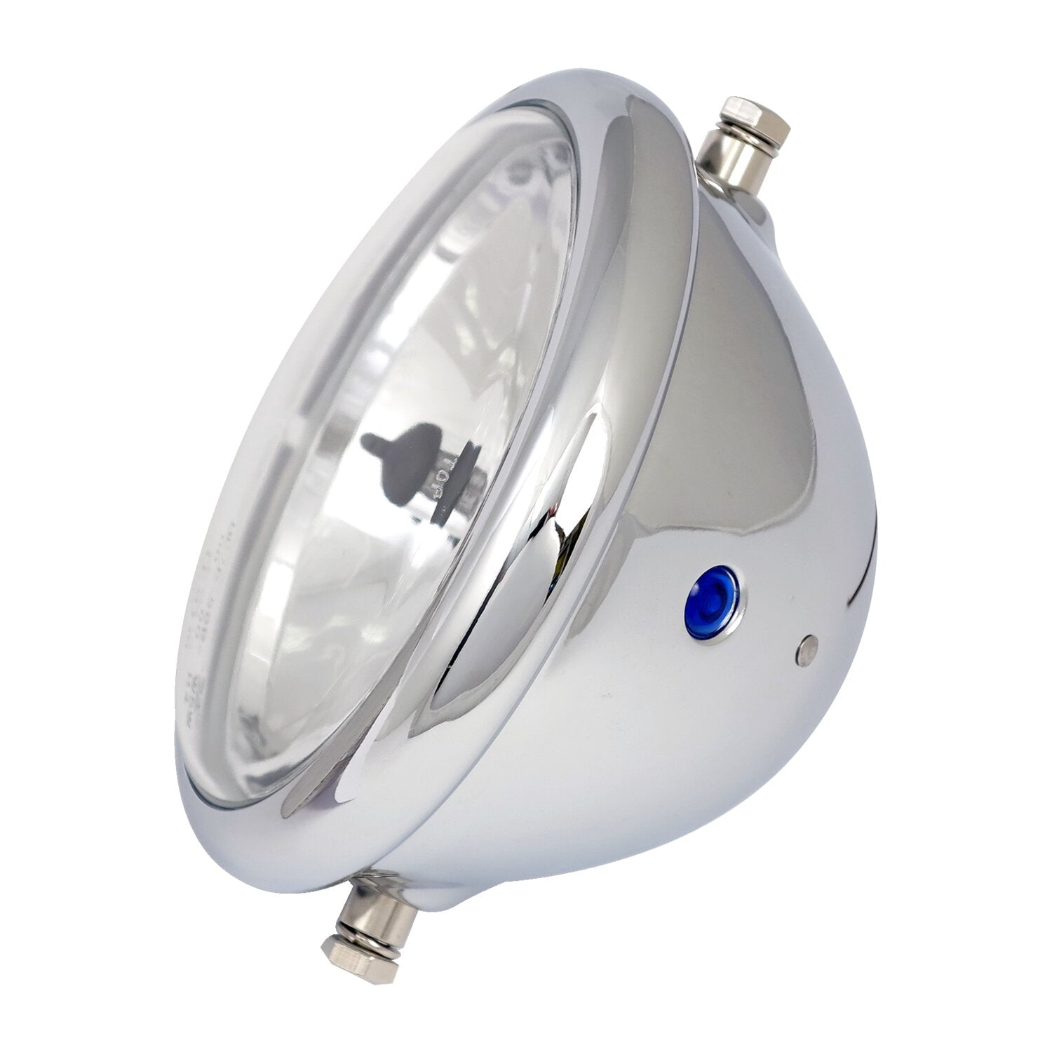 MCS Bates style 5-3/4" H4 headlamp - side mount - Chrome
