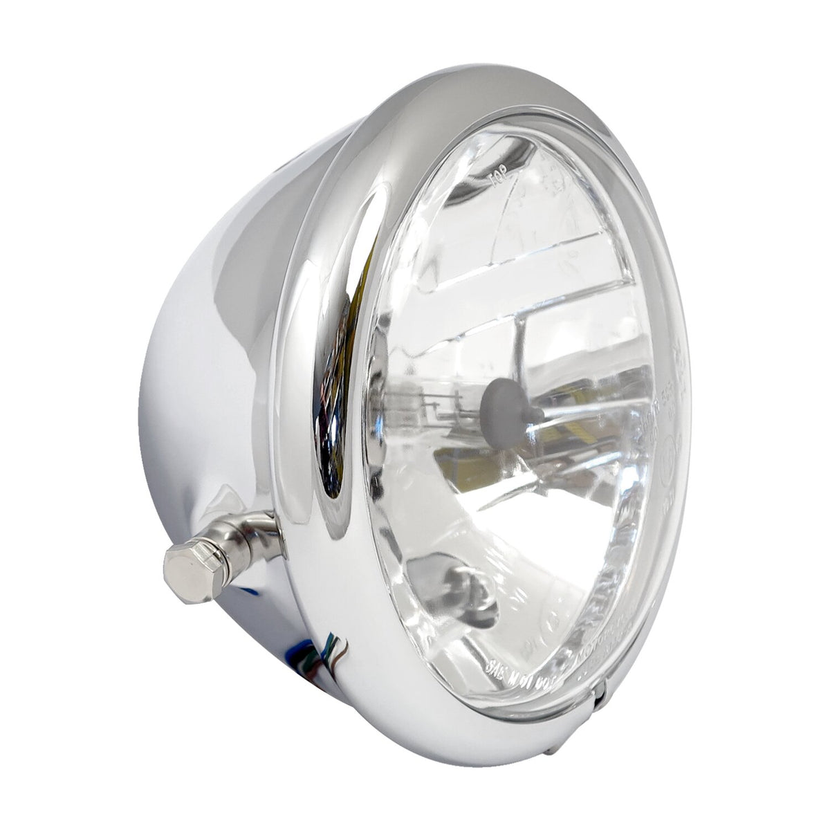 MCS Bates style 5-3/4" H4 headlamp - side mount - Chrome
