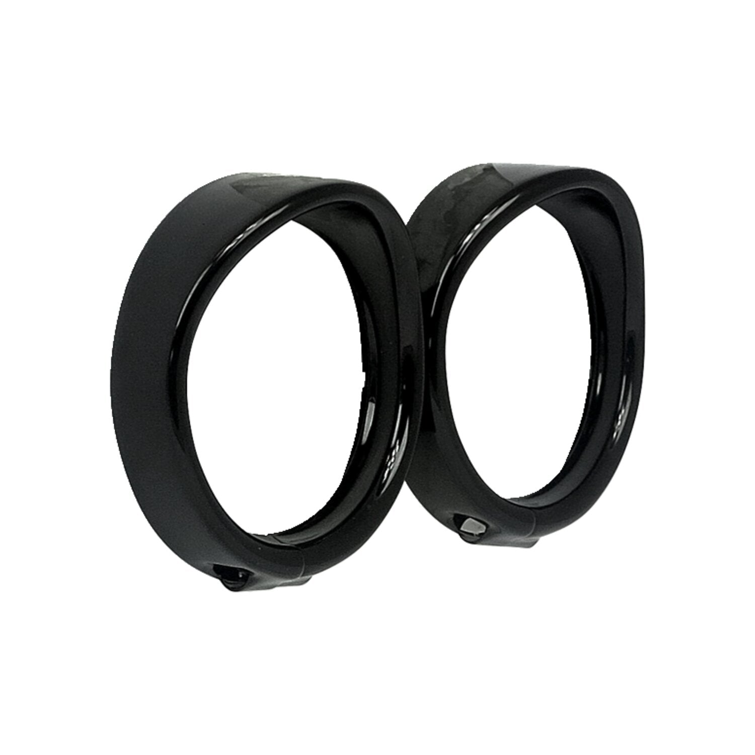 MCS Recessed trim rings with visor - turn signals - Gloss black