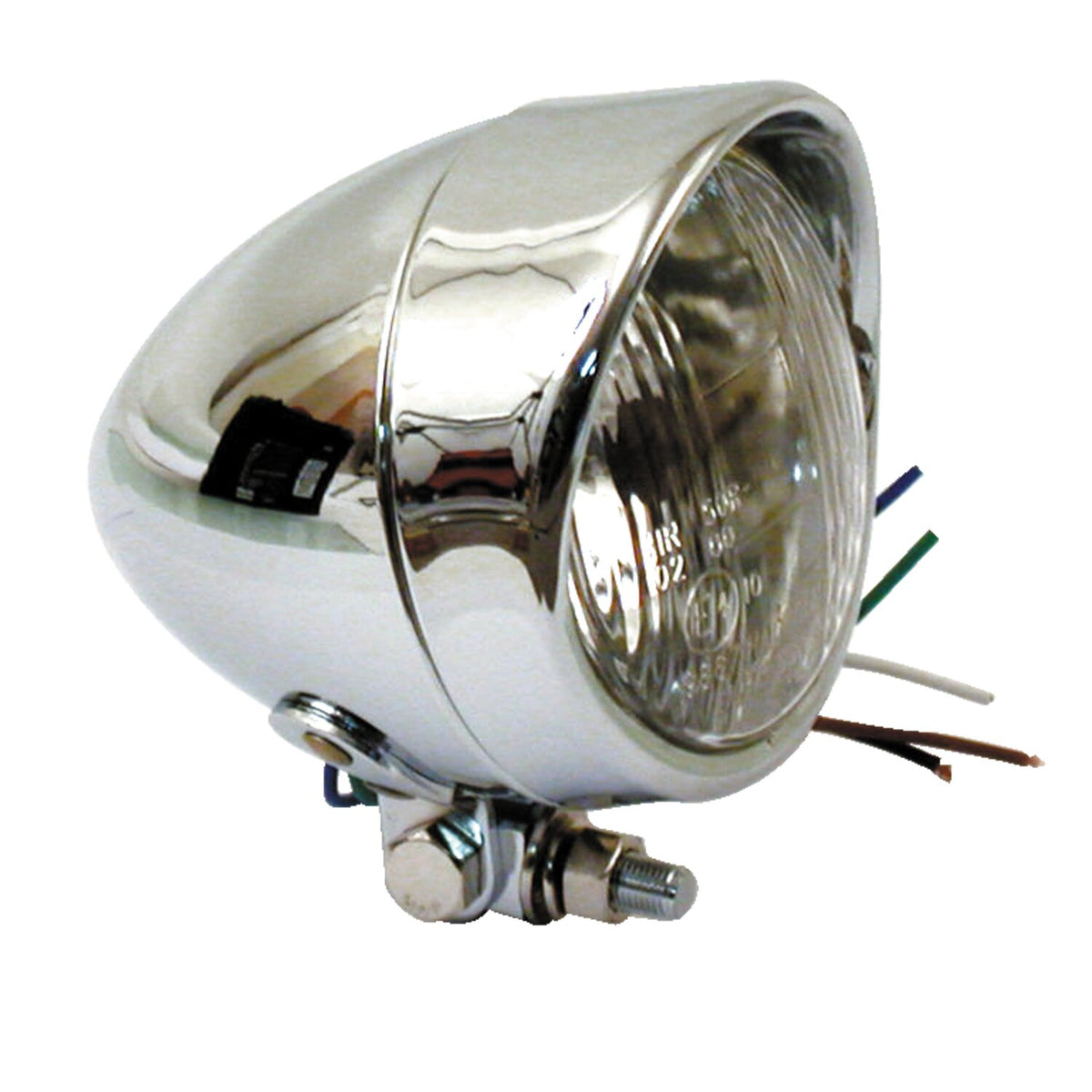 MCS Bullet 4" H4 headlamp - smooth & visor - Chrome