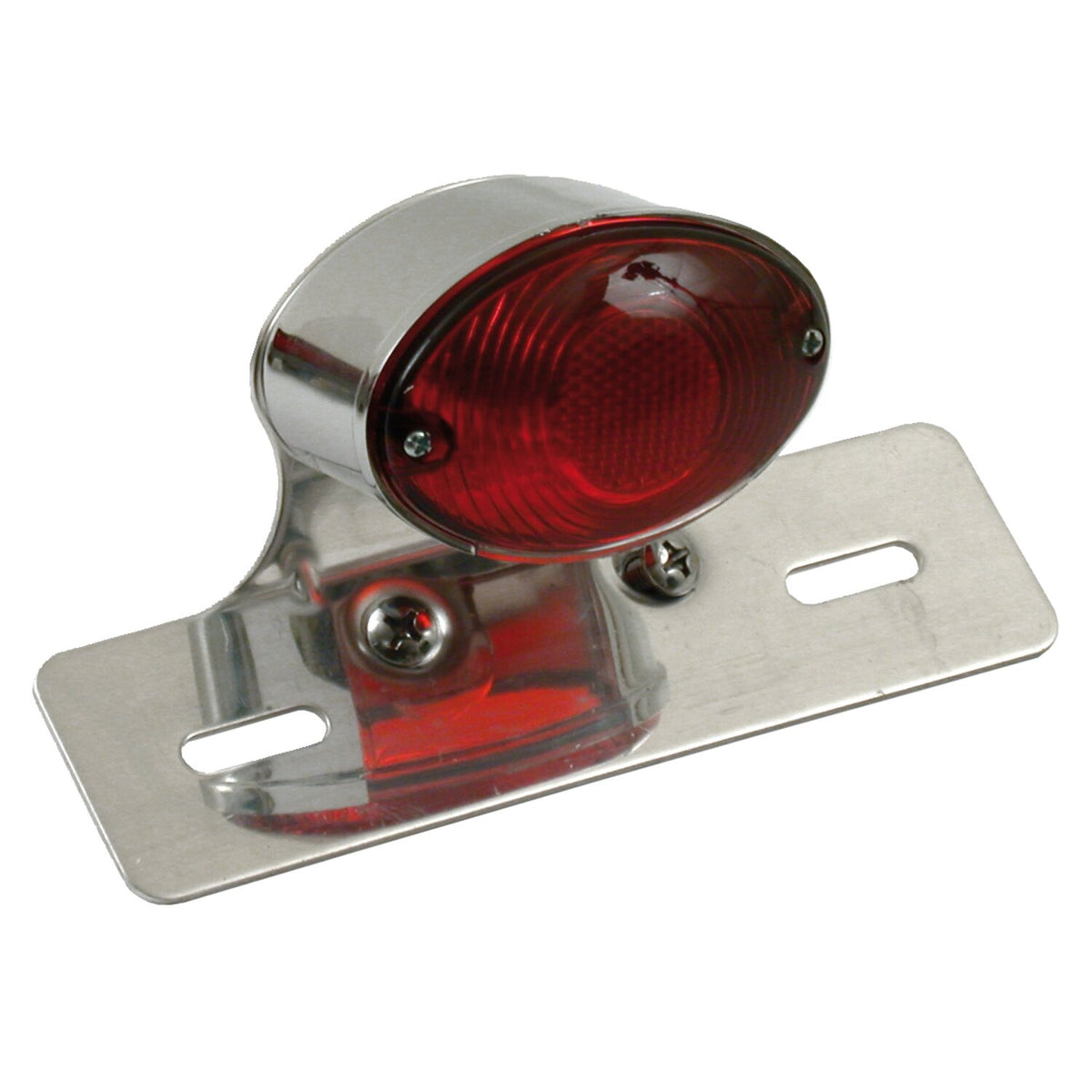 MCS Medium cateye taillight - Chrome - Aluminum bracket