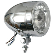 MCS Long bullet 4" H4 headlamp - no visor - Chrome