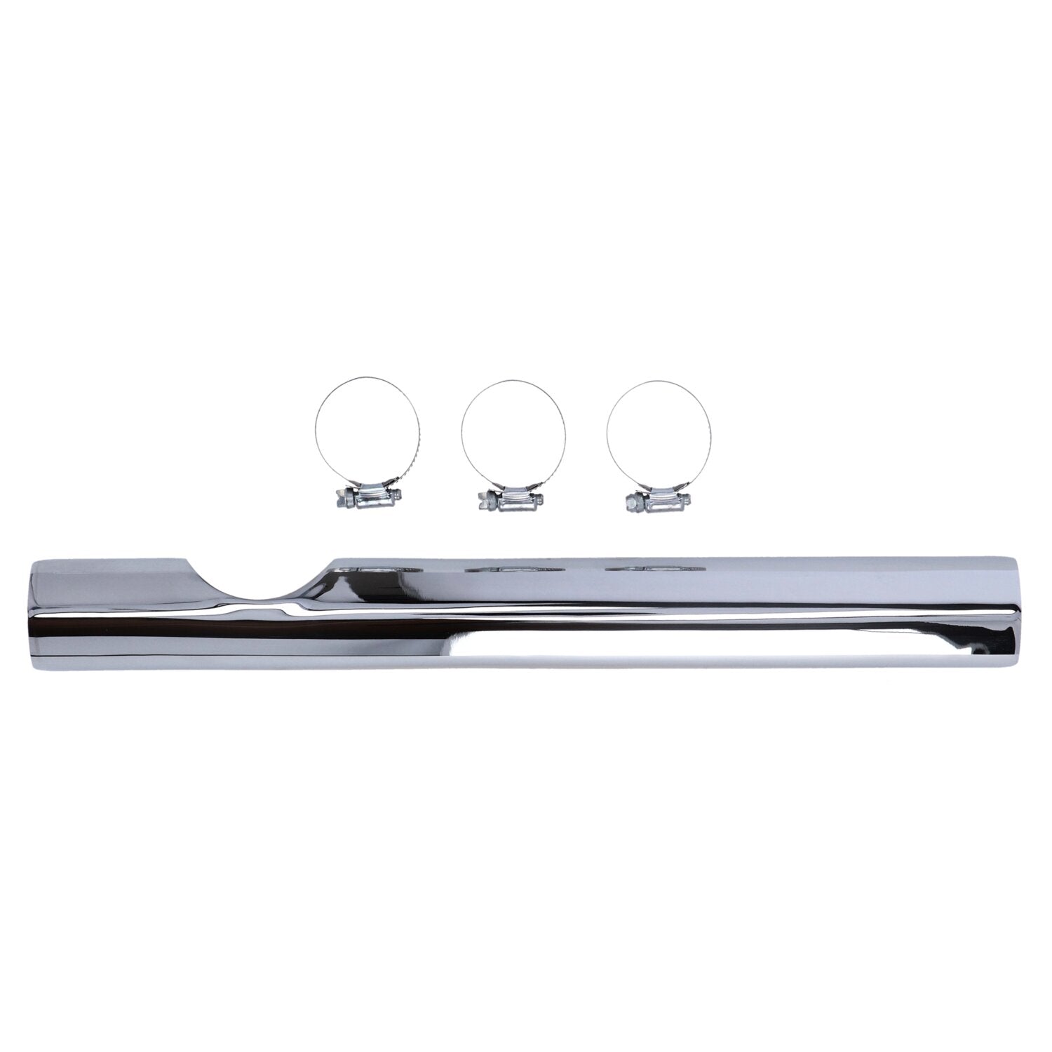 Paughco Heatshield front-low notched - Chrome