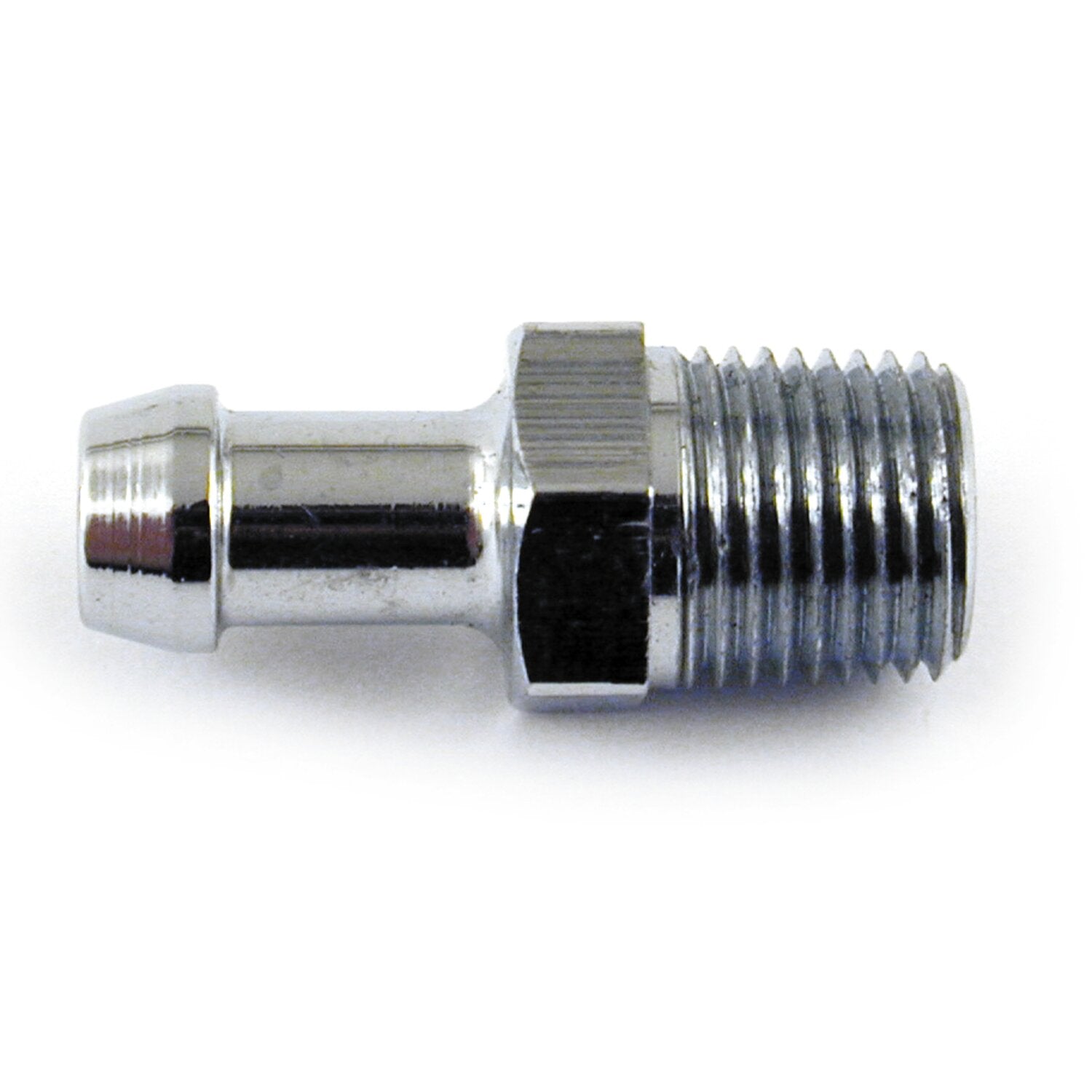 MCS Oil line fitting straight - 1/8 NPT to 3/16" - Chrome