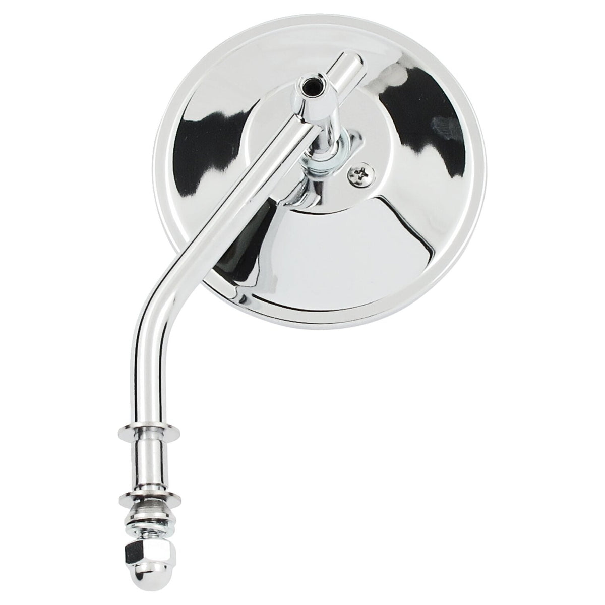 MCS Steel 3" round mirror - Chrome short stem