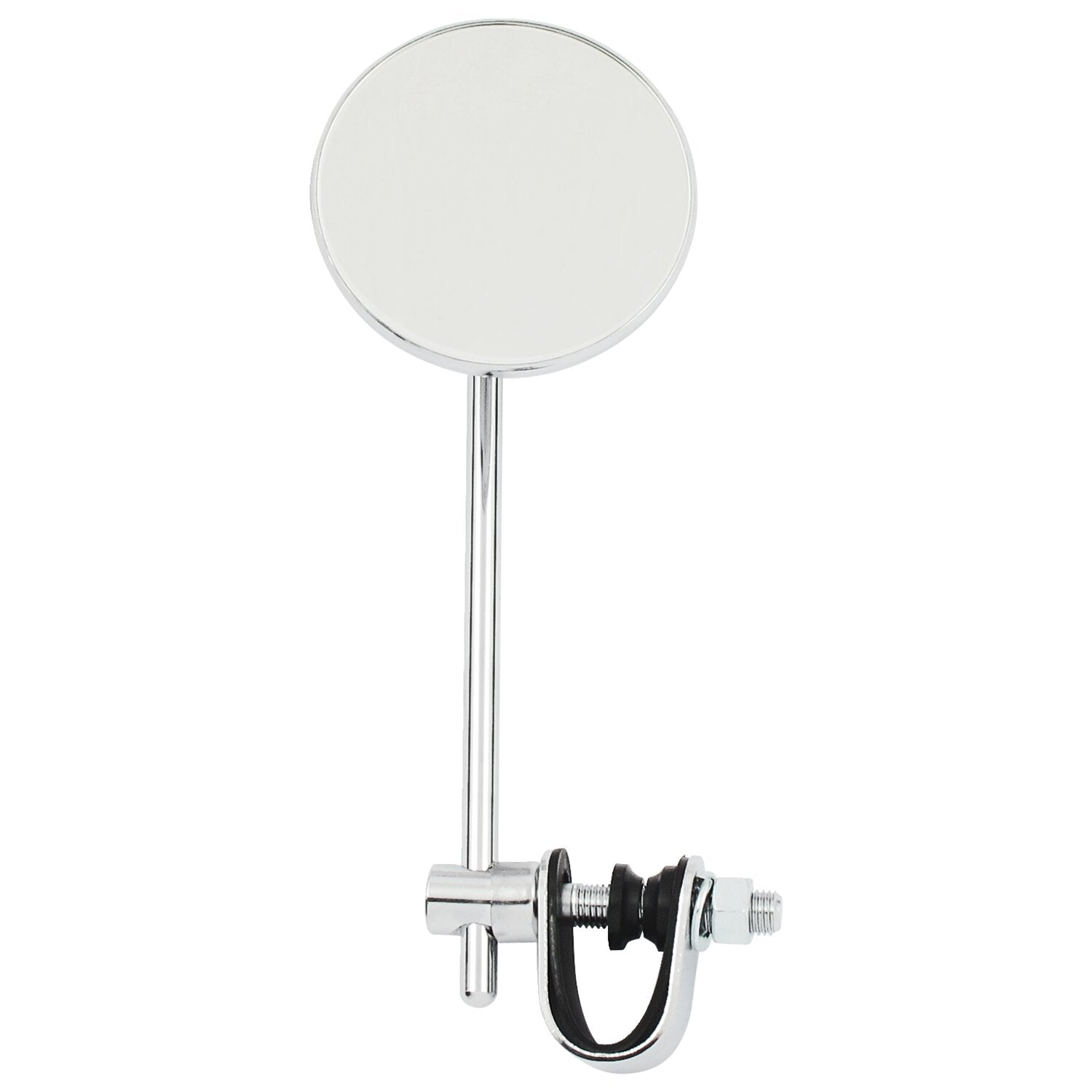 MCS Round clamp-on style steel mirror 3" with 6" stem