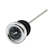 MCS Oil tank dipstick with temperature gauge - Chrome black face
