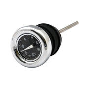 MCS Oil tank dipstick with temperature gauge - Chrome black face