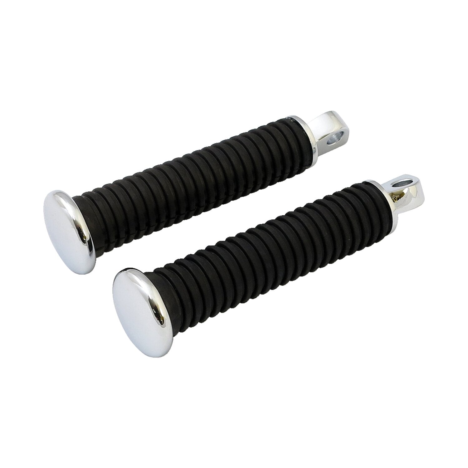 MCS OEM style foot peg set - Chrome end cap - extended