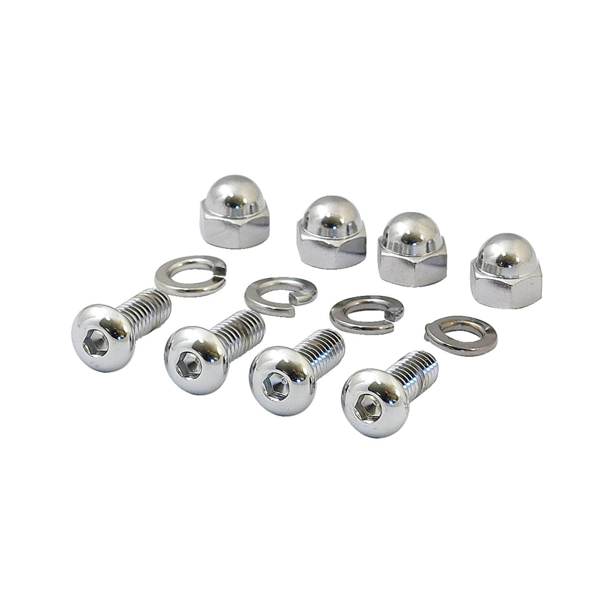 MCS License plate mount kit - Buttonhead/Acorn - Chrome