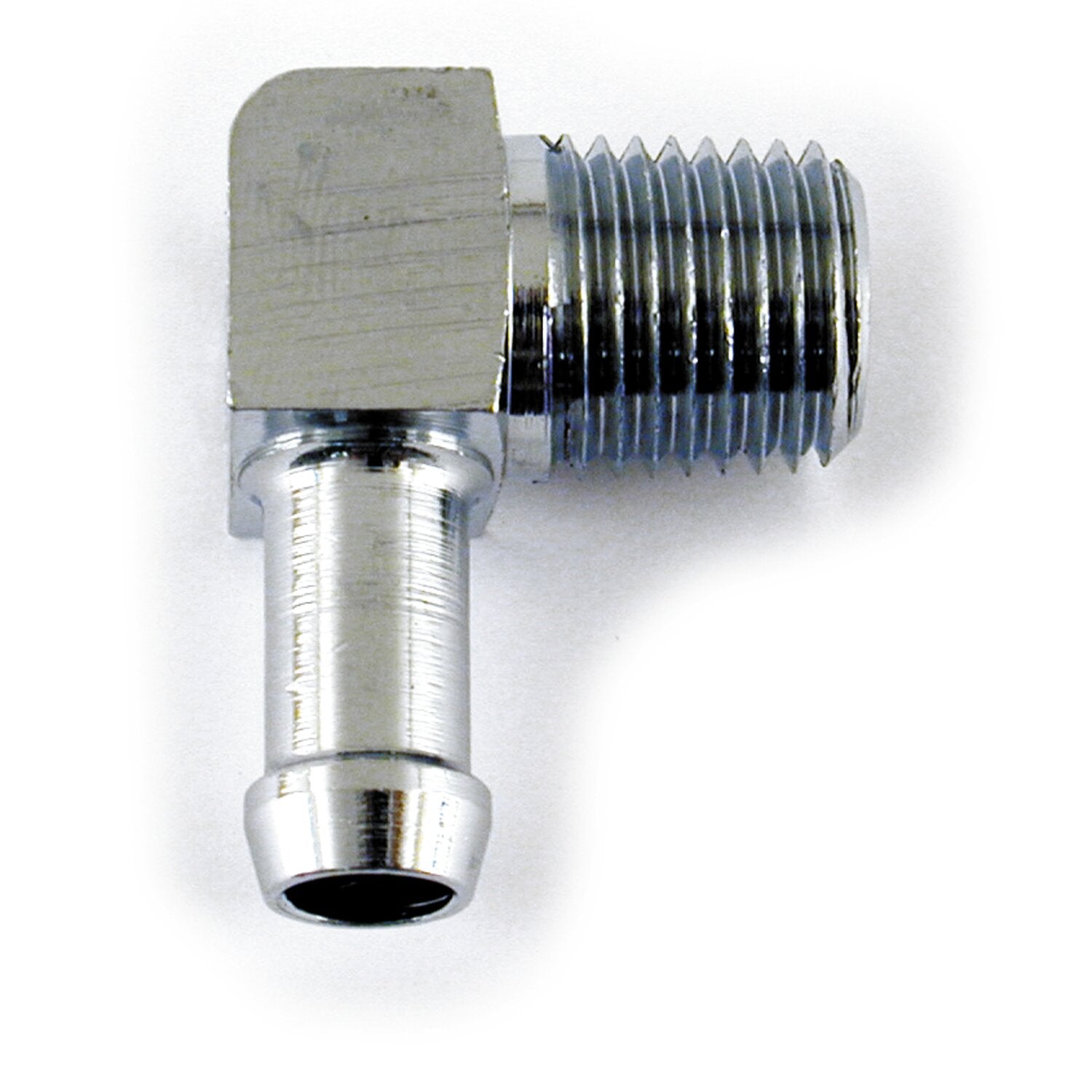 MCS Oil hose fitting 90 degrees - 1/4" NPT to 5/16" - Chrome