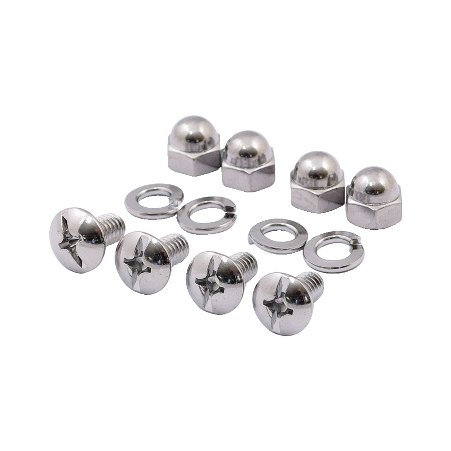 MCS License plate mount kit - Mushroom/Acorn - Chrome
