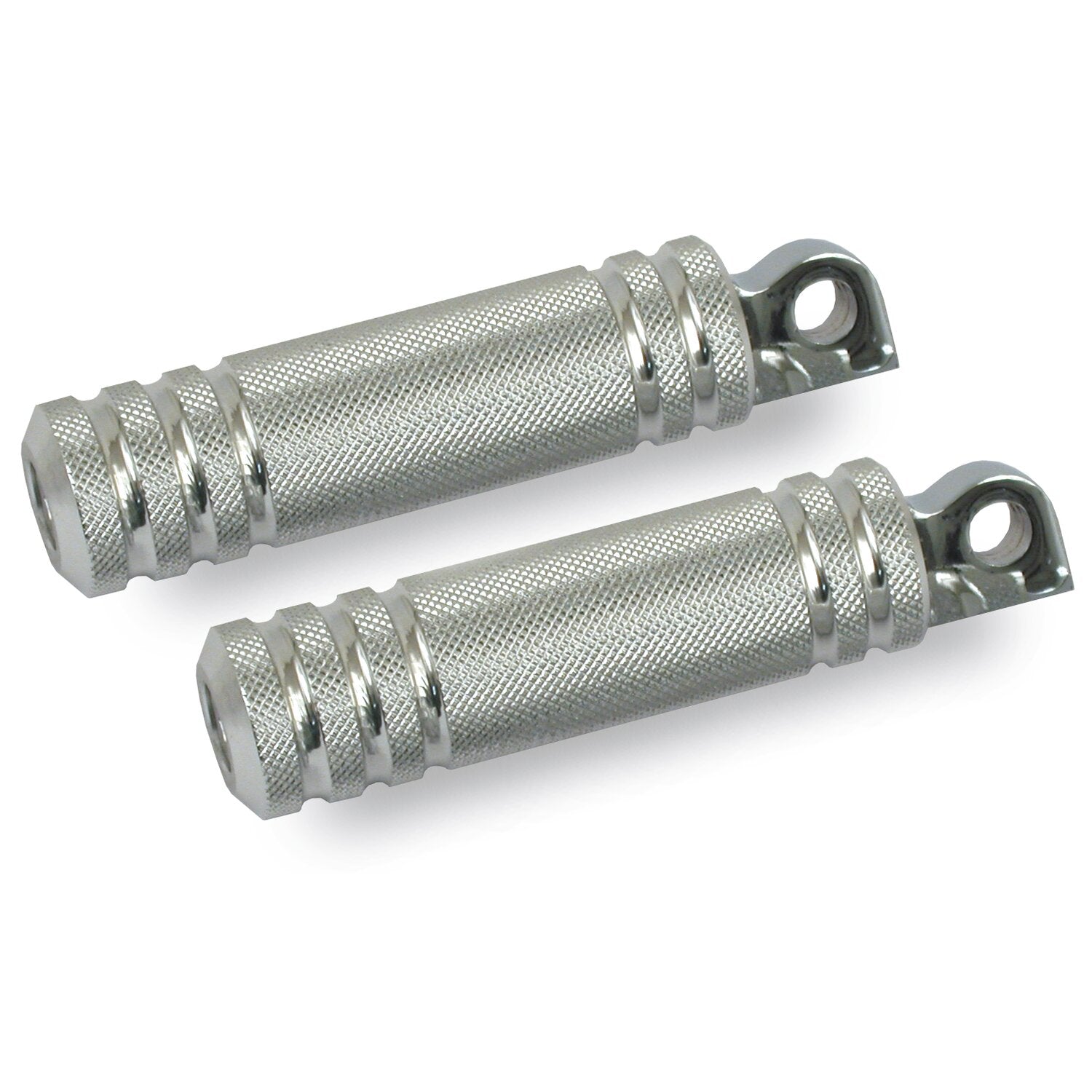 MCS Knurled aluminum foot pegs - Small diameter - Polished