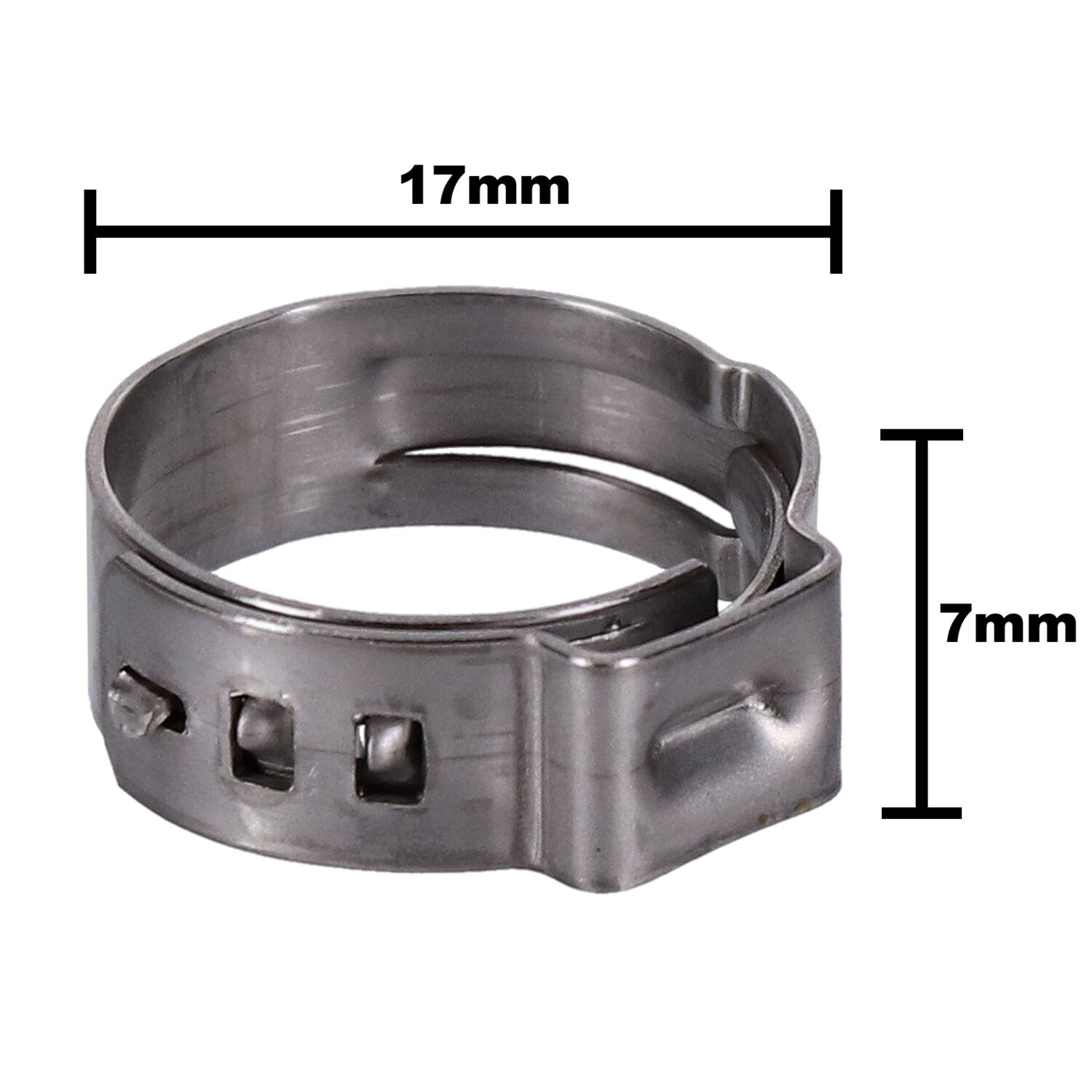 MCS Crimp hose clamp 11/16 (17.53mm) ID - Zinc