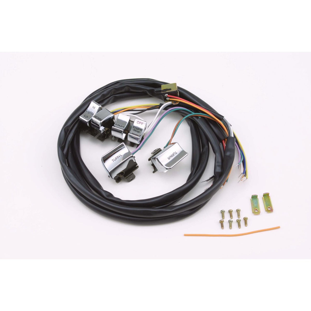 MCS Handlebar wire & switch kit - Chrome switches