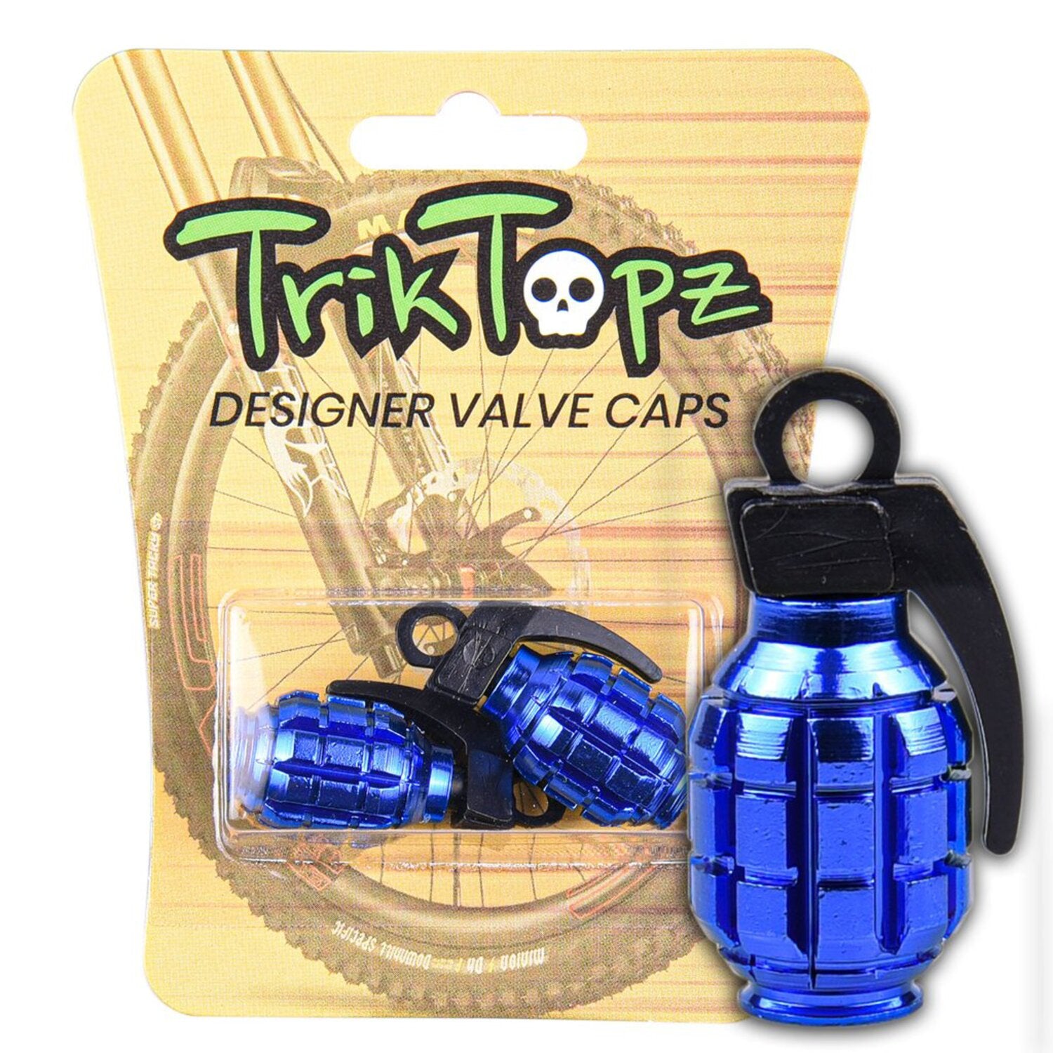 Trik Topz Hand Grenade valve caps - Blue