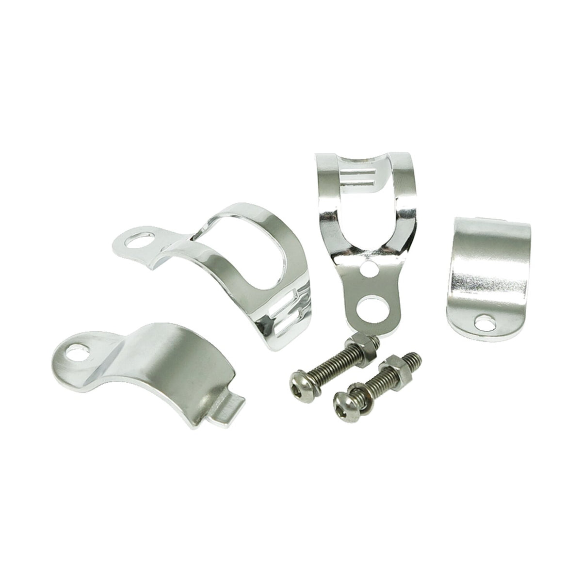 MCS Roper turn signal fork mount kit - 30-45mm - Chrome