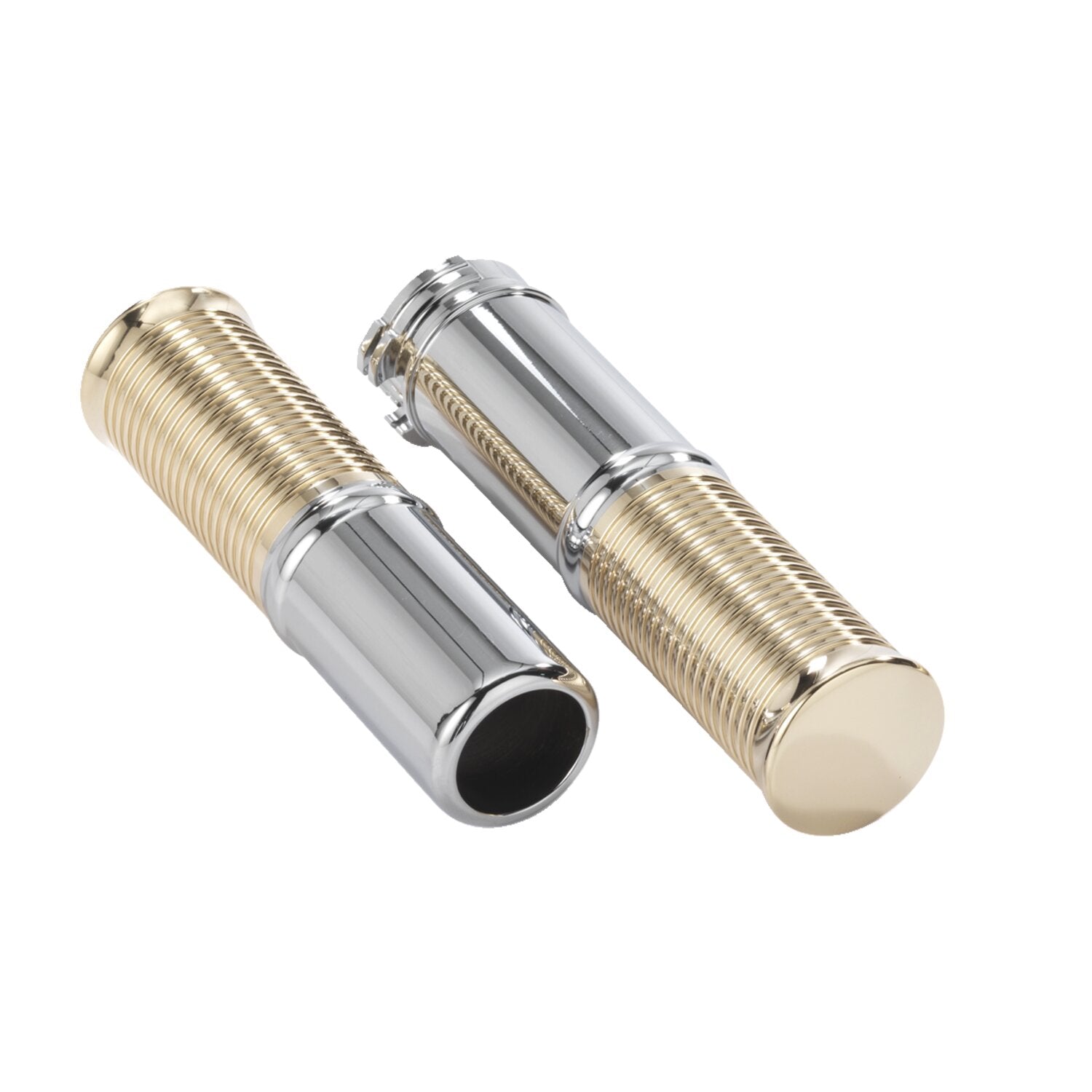 Kustom Tech FL handlebar grip set - Polished alu/brass