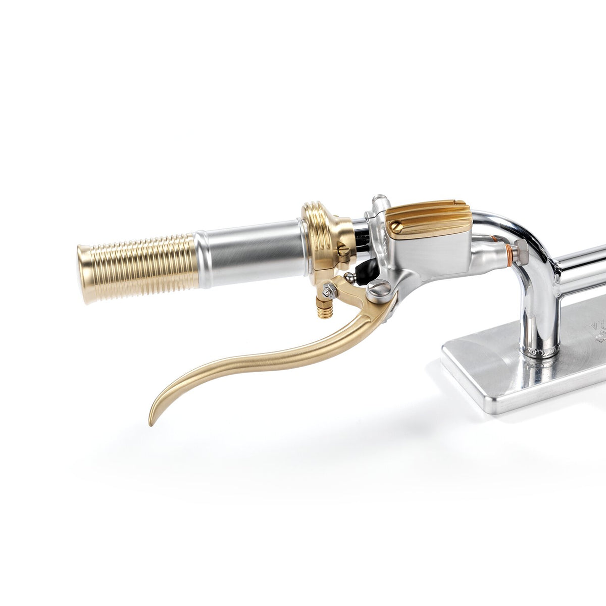 Kustom Tech FL handlebar grip set - Satin alu/brass