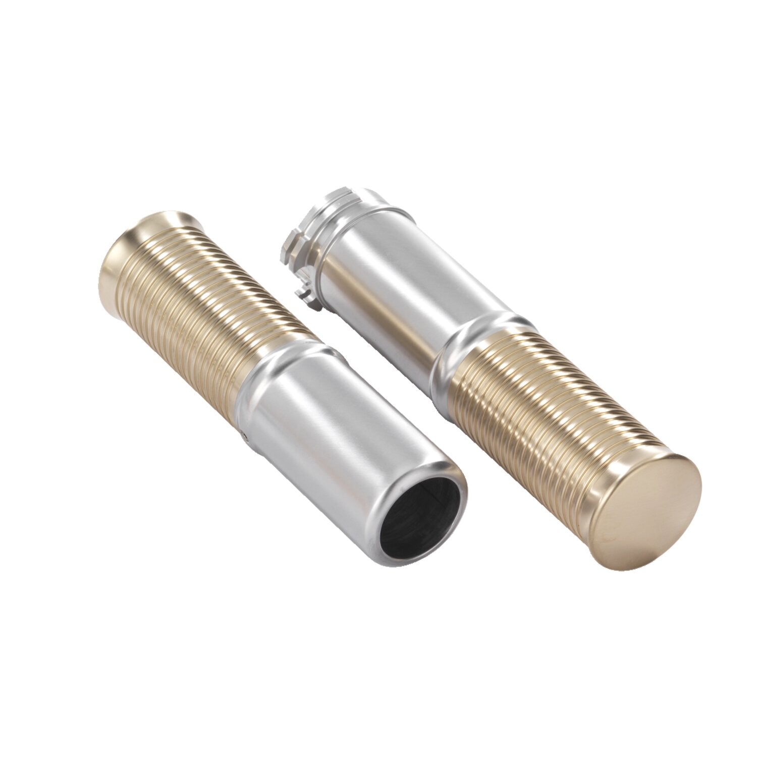 Kustom Tech FL handlebar grip set - Satin alu/brass