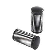Kustom Tech FL handlebar grip ends - Ribbed black CC alu