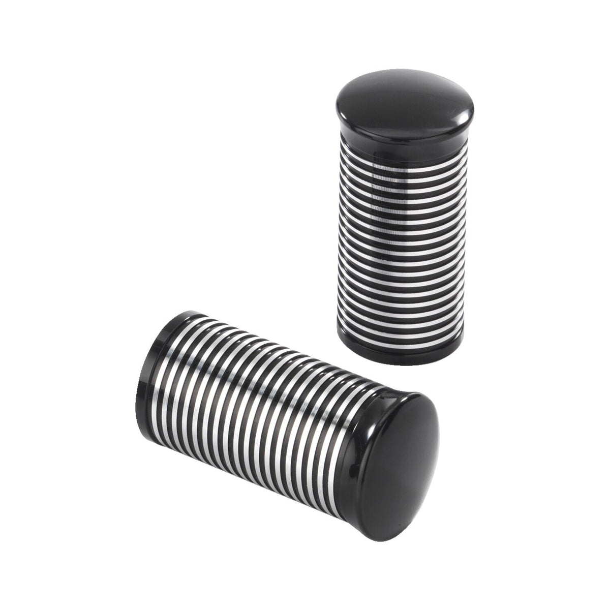 Kustom Tech FL handlebar grip ends - Ribbed black CC alu