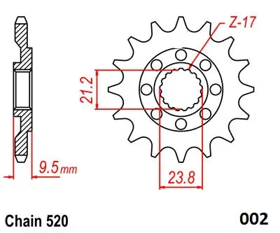 Moto-master Steel Ultralight Front Sprocket
