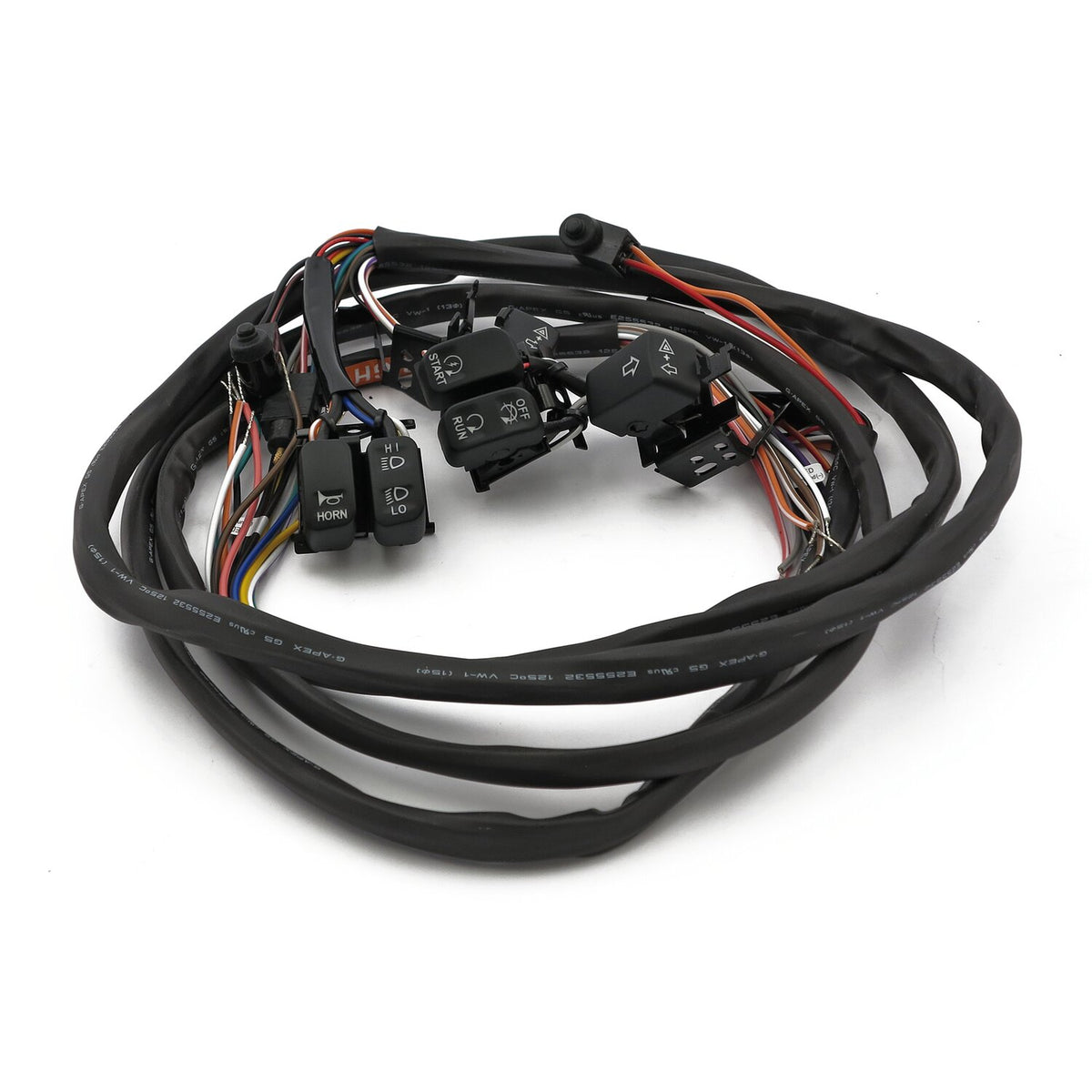 MCS Handlebar switch & wiring kit - Radio - LED - Black