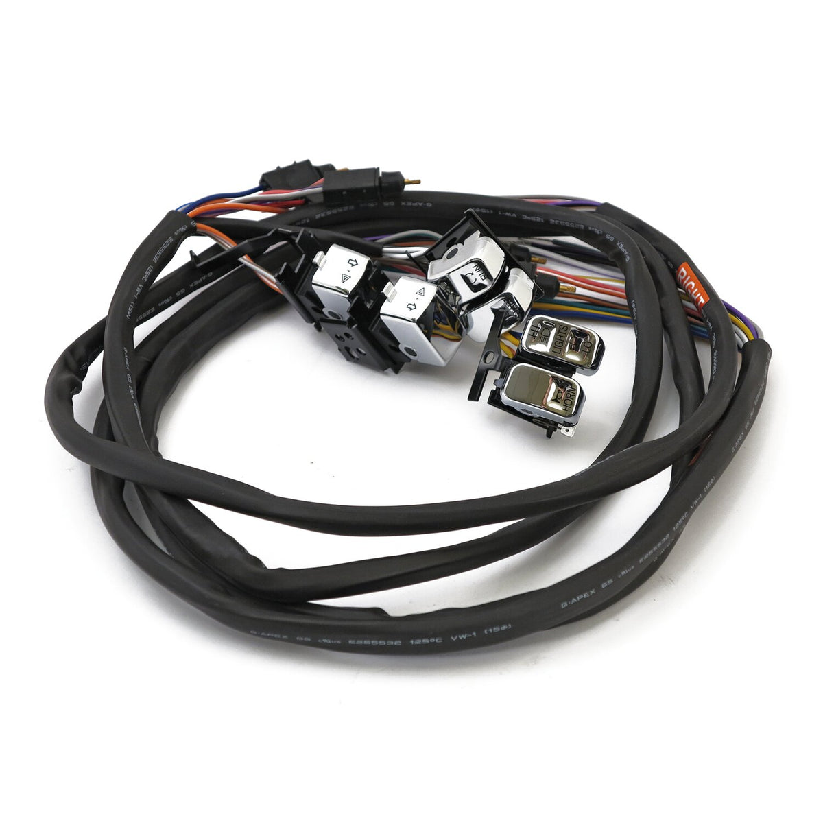 MCS Handlebar switch & wiring kit - Radio/Cruise - LED - Chrome